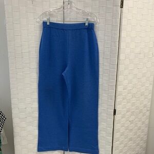 St. John Collection by Marie Gray Royal Blue Knit Wide-Leg Pants